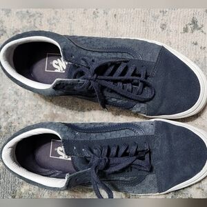 Vans Navy Blue Suede Textured Sneakers, 7.5M/9W
